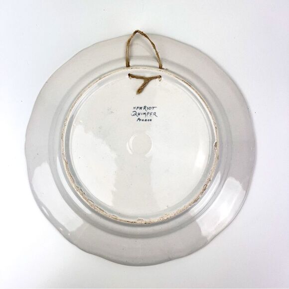 Henriot Quimper France Multicolor Rooster 10" Wall Hang Plate Hand Painted - Picture 4 of 7